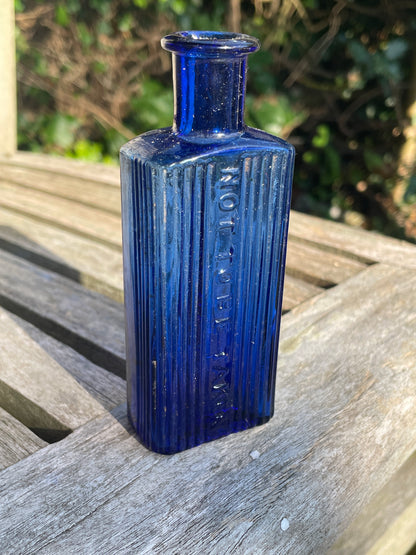 Victorian Y G Co. Cobalt Blue Rectangular 'Not To Be Taken' Poison Bottle c1890's