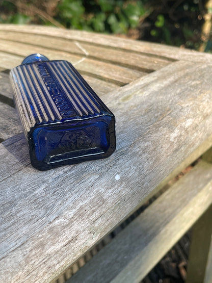 Victorian Y G Co. Cobalt Blue Rectangular 'Not To Be Taken' Poison Bottle c1890's