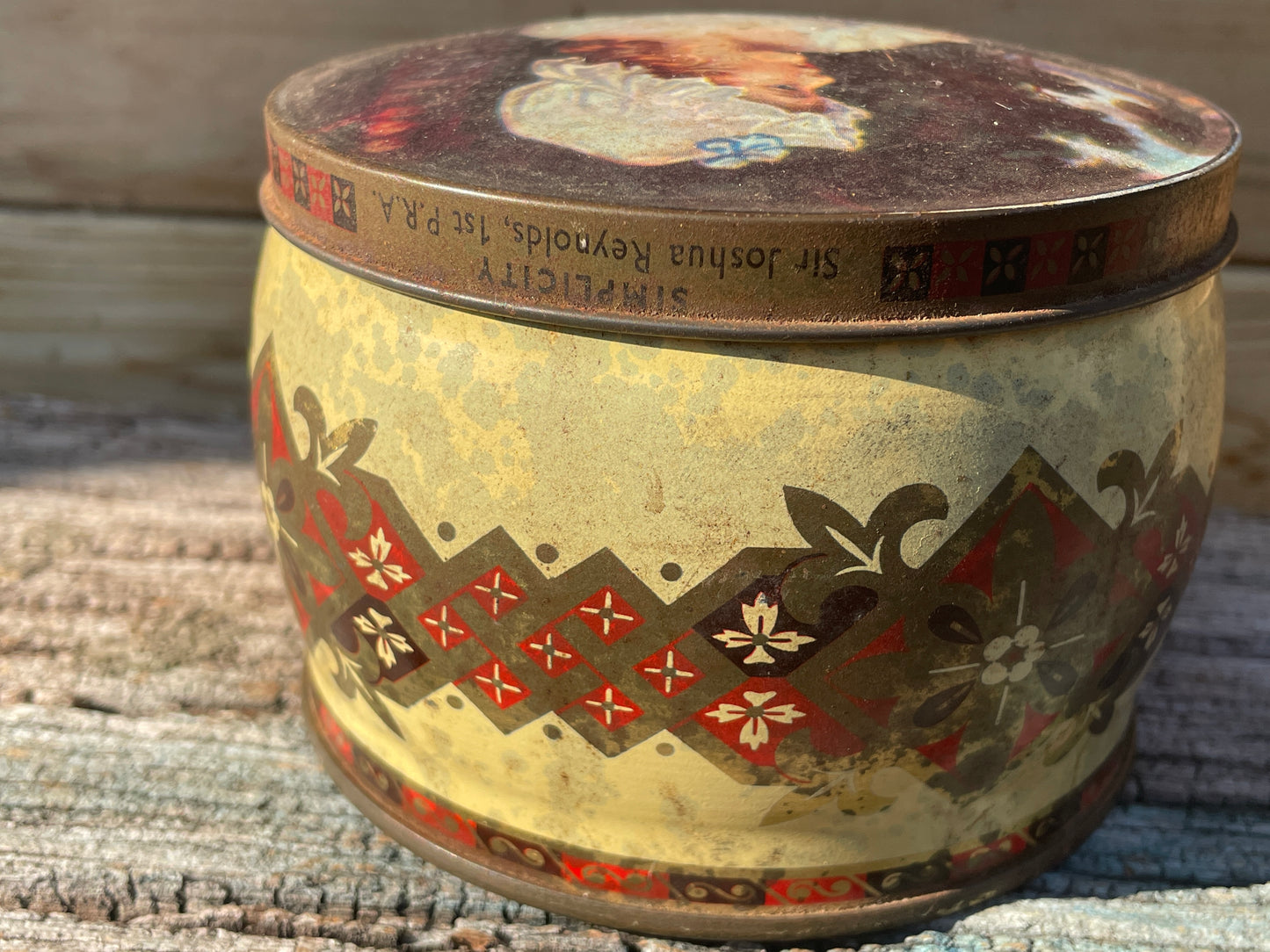 Antique Thornes premier toffee tin c1920's 8cm tall