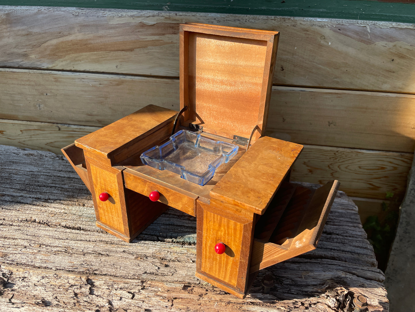 Art Deco working cigarette dispenser in the form of a Deco desk -Japanese 1930's