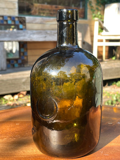 Rare James Buchanan and Co Ltd distillers olive green whisky bottle perfect order c1900