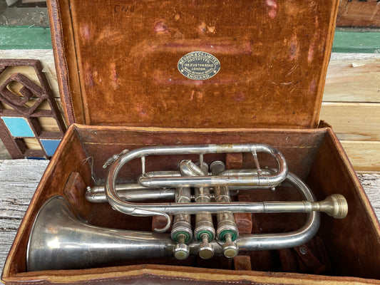 A Regent Cornet by Boosey and Hawkes Ltd London Denis wick 4 mouth piece