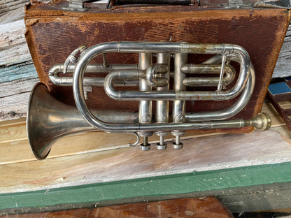 A Regent Cornet by Boosey and Hawkes Ltd London Denis wick 4 mouth piece