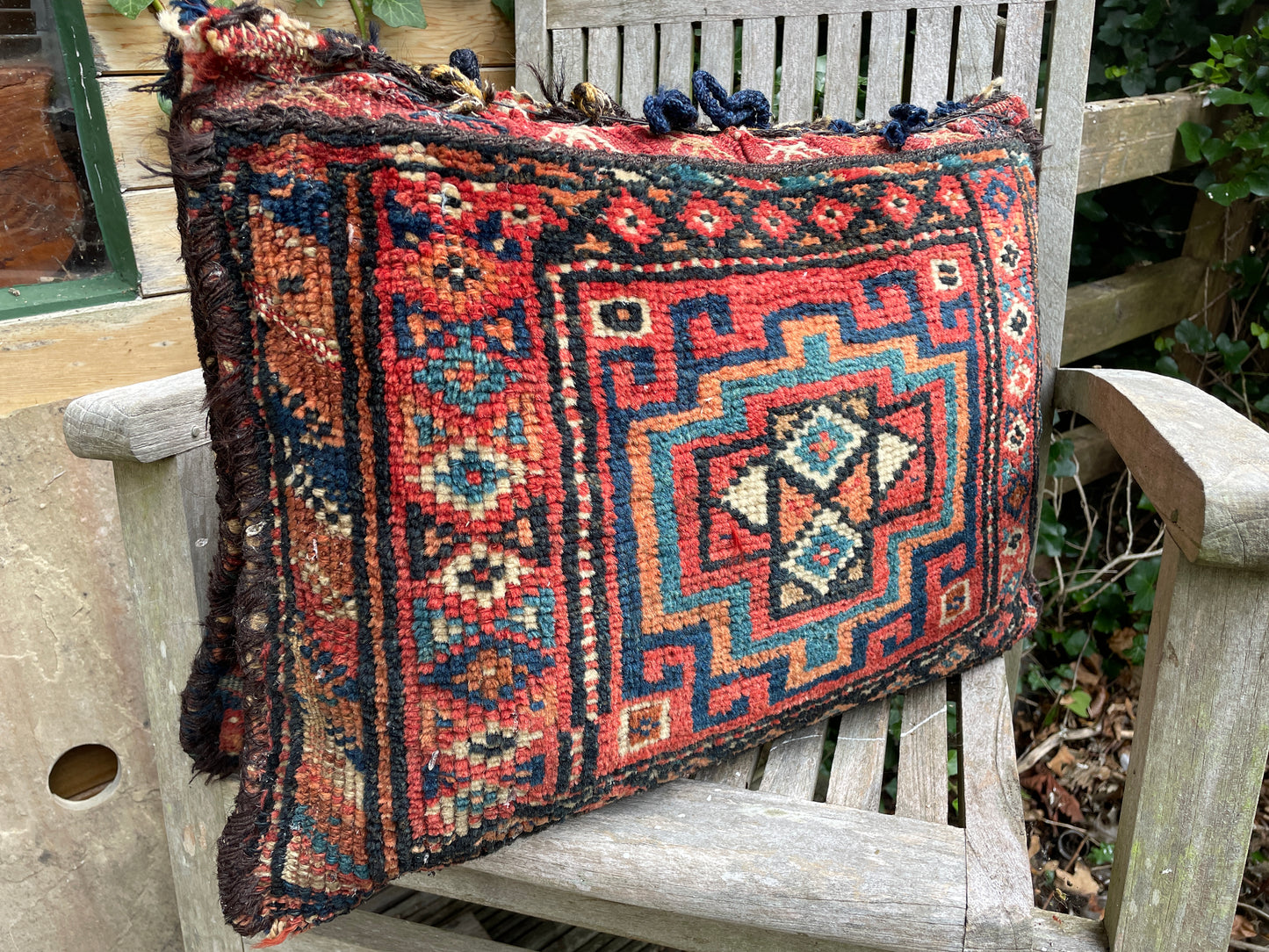 Caucasian saddlebag with modern very comfortable cushions stitched in 80x60cm