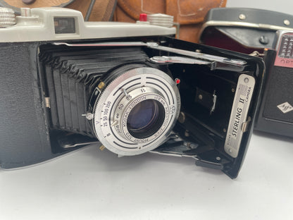 Vintage Leather Camera Bag – Agfa Camera Made in Germany and Kodak Folding Camera (c.1950s–70s)