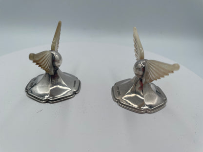 Rare Hallmarked Sterling Silver and Mother of Pearl Knife Rests by James Dixon and Sons