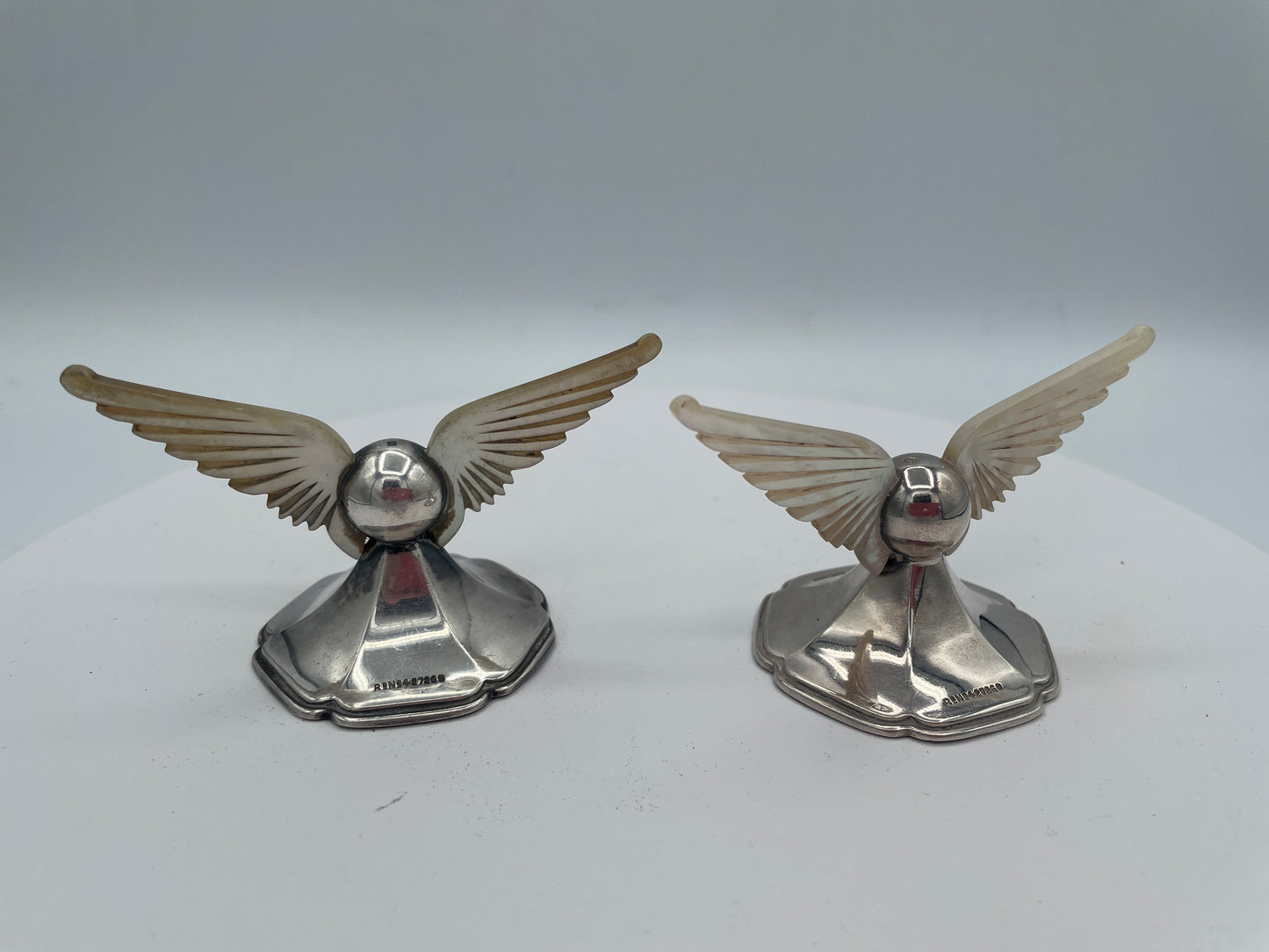 Rare Hallmarked Sterling Silver and Mother of Pearl Knife Rests by James Dixon and Sons