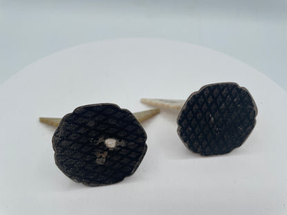 Rare Hallmarked Sterling Silver and Mother of Pearl Knife Rests by James Dixon and Sons