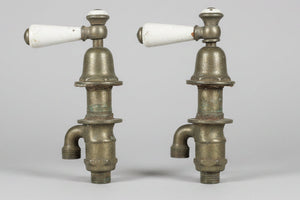 Antique Victorian bath ceramic and brass bath taps