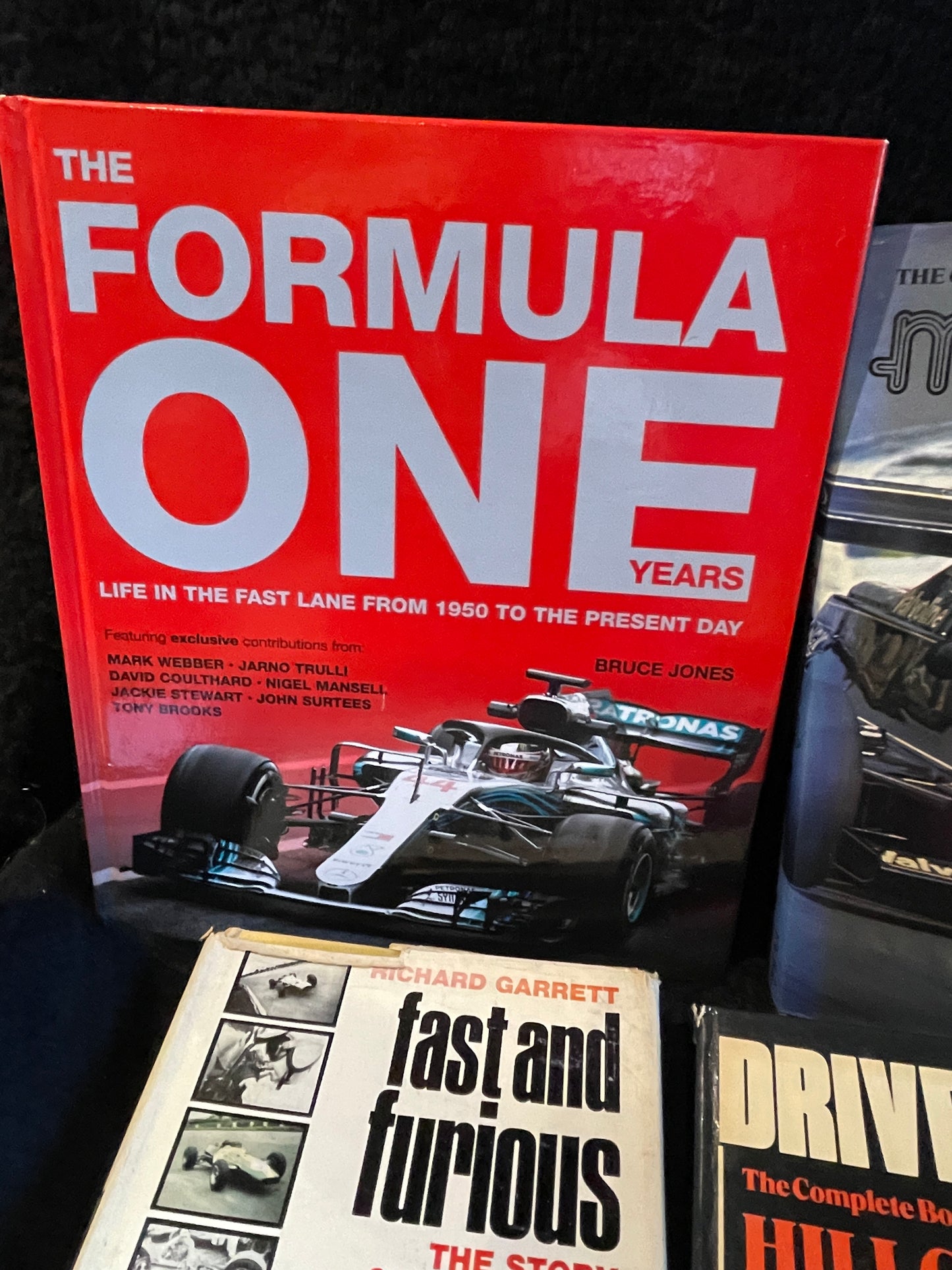 Four motor racing hardback books Formula one, Hillclimbing, motorsport and vintage formula one