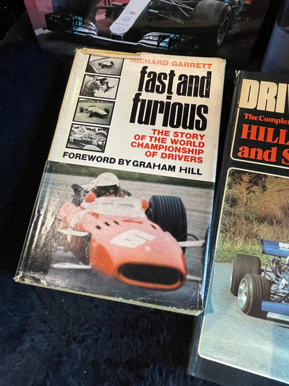 Four motor racing hardback books Formula one, Hillclimbing, motorsport and vintage formula one