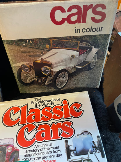 Five vintage classic car hardback books