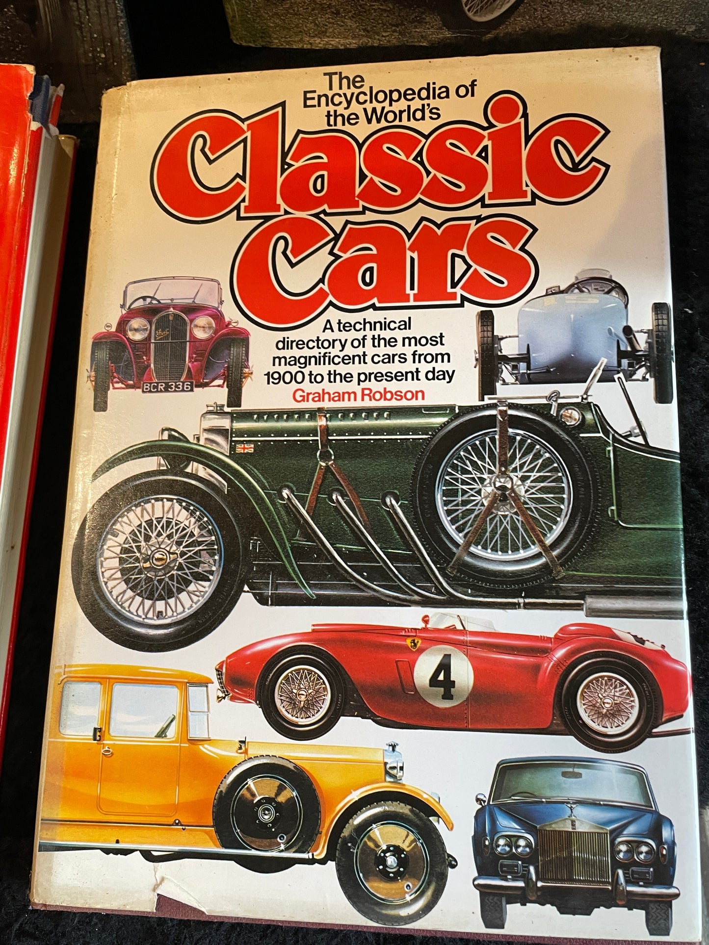 Five vintage classic car hardback books