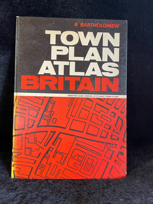 Vintage 70's Town Plan Atlas Britain hardback book by Bartholomew