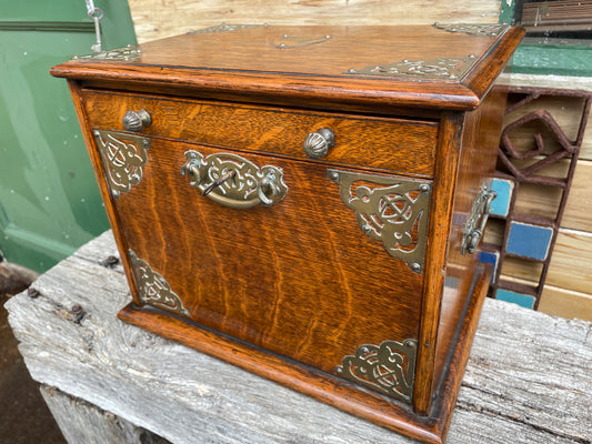 Exquisite compact oak stationary/writing cabinet c1910 - 33x26x24