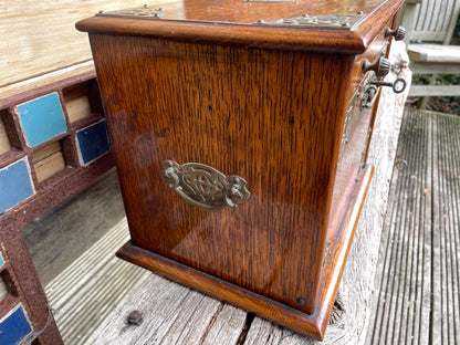 Exquisite compact oak stationary/writing cabinet c1910 - 33x26x24