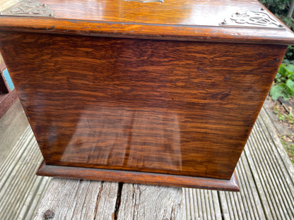 Exquisite compact oak stationary/writing cabinet c1910 - 33x26x24