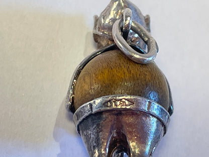 Marked Sterling silver Nuvo Touchwud gnome charm 23mm tall