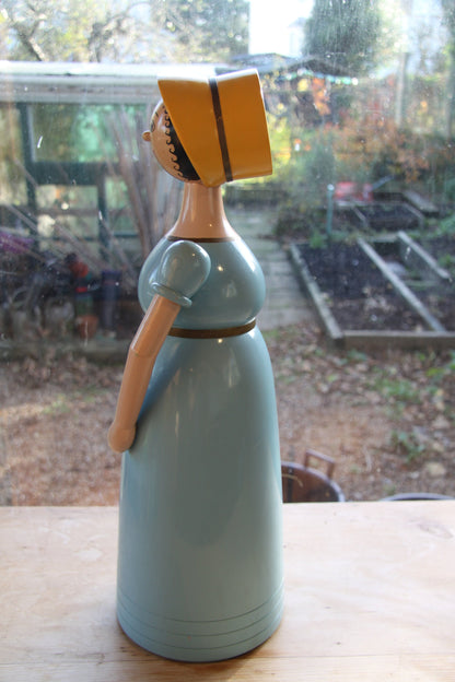 A hand turned and painted Folk Art, wood figure of Aunt Sally by Michael Powell