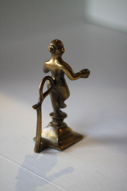 Cast Brass figure for holding incense sticks  12.5cm tall