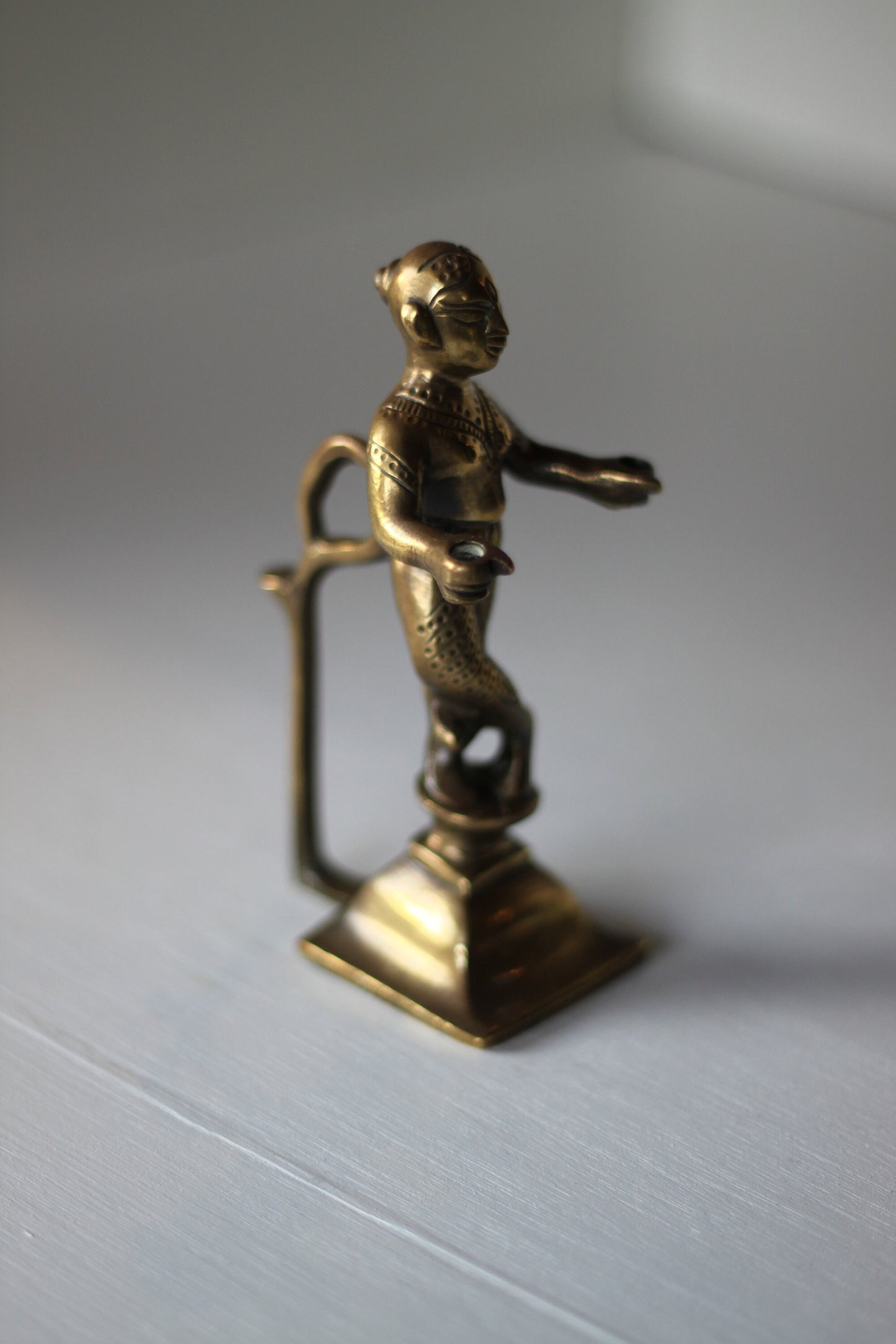 Cast Brass figure for holding incense sticks  12.5cm tall