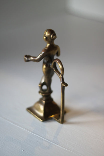 Cast Brass figure for holding incense sticks  12.5cm tall