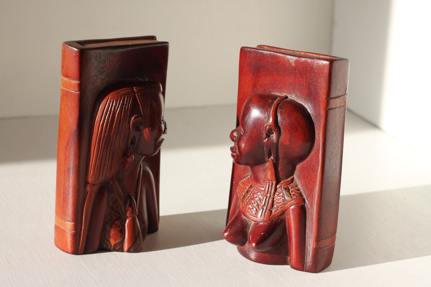 Red resin Kenyan Book Ends