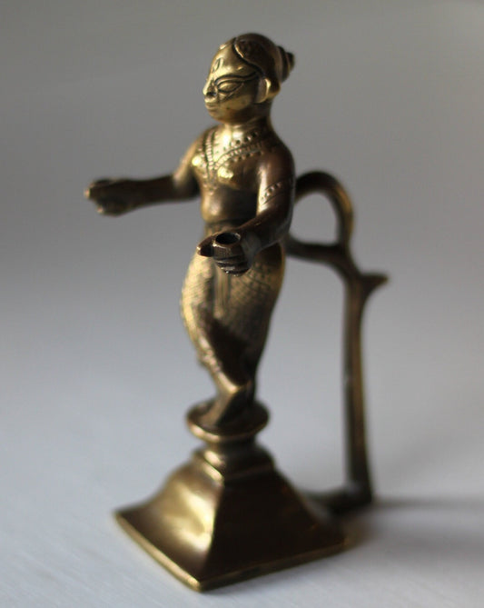 Cast Brass figure for holding incense sticks  12.5cm tall