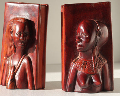 Red resin Kenyan Book Ends