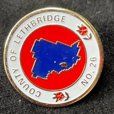 An Enamel Badge for The County of Lethbridge in Canada