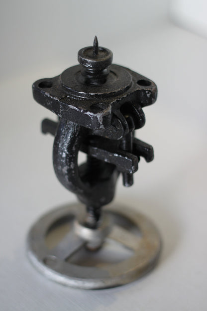 A Hand Made Unique Steam Punk Cast Metal Steam Valve Picket Candlestick