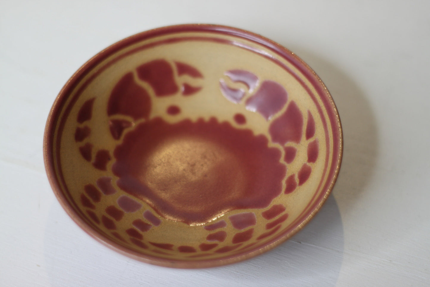 A Donald Mills Small Crab Dish - British 20th century potter - 11cm Dia.