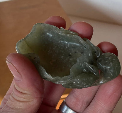 A Chinese Hand Carved Delicate Jade Brushwasher