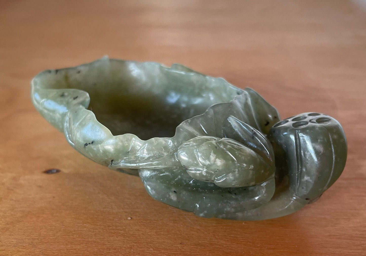 A Chinese Hand Carved Delicate Jade Brushwasher