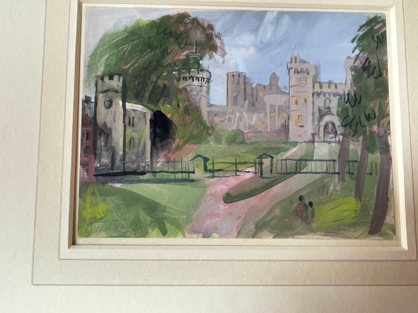 An Original Mounted Watercolour and Bodycolour Signed by Austin Taylor 1908-1992 - Near Windsor Castle UK