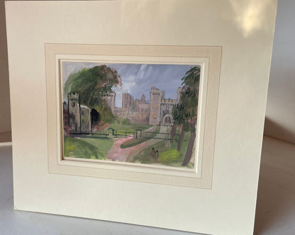 An Original Mounted Watercolour and Bodycolour Signed by Austin Taylor 1908-1992 - Near Windsor Castle UK