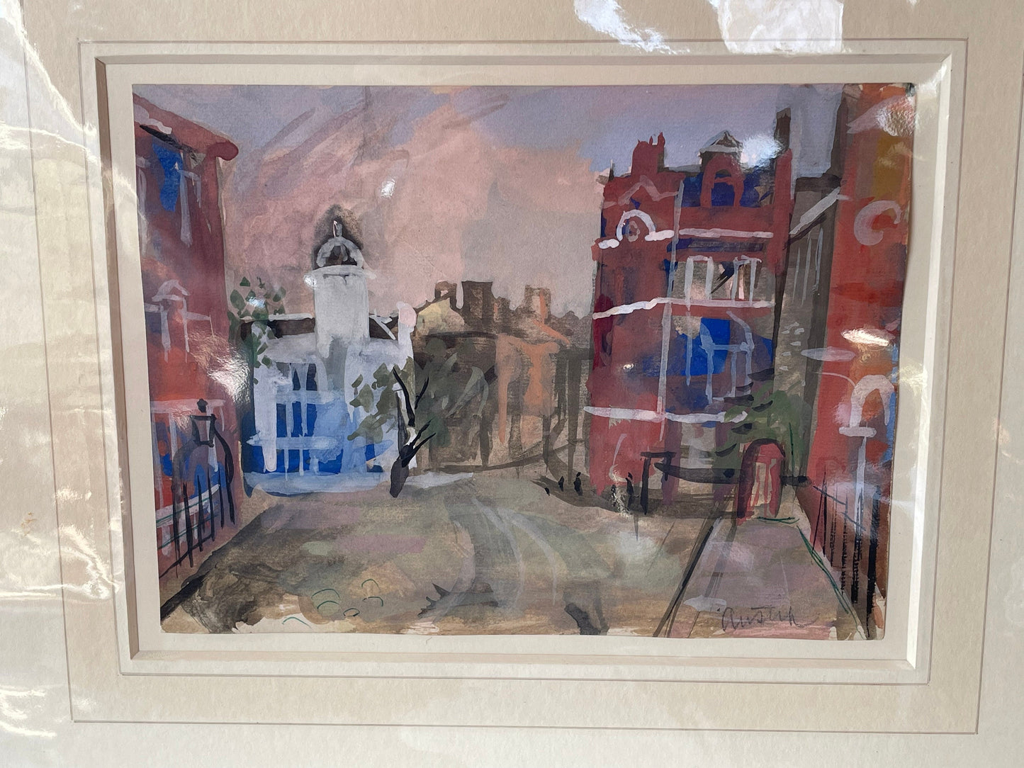 An Original Mounted Watercolour and Bodycolour Signed by Austin Taylor 1908-1992 -Painting Size 17.5x13cm and Mounted Size 32x29cm