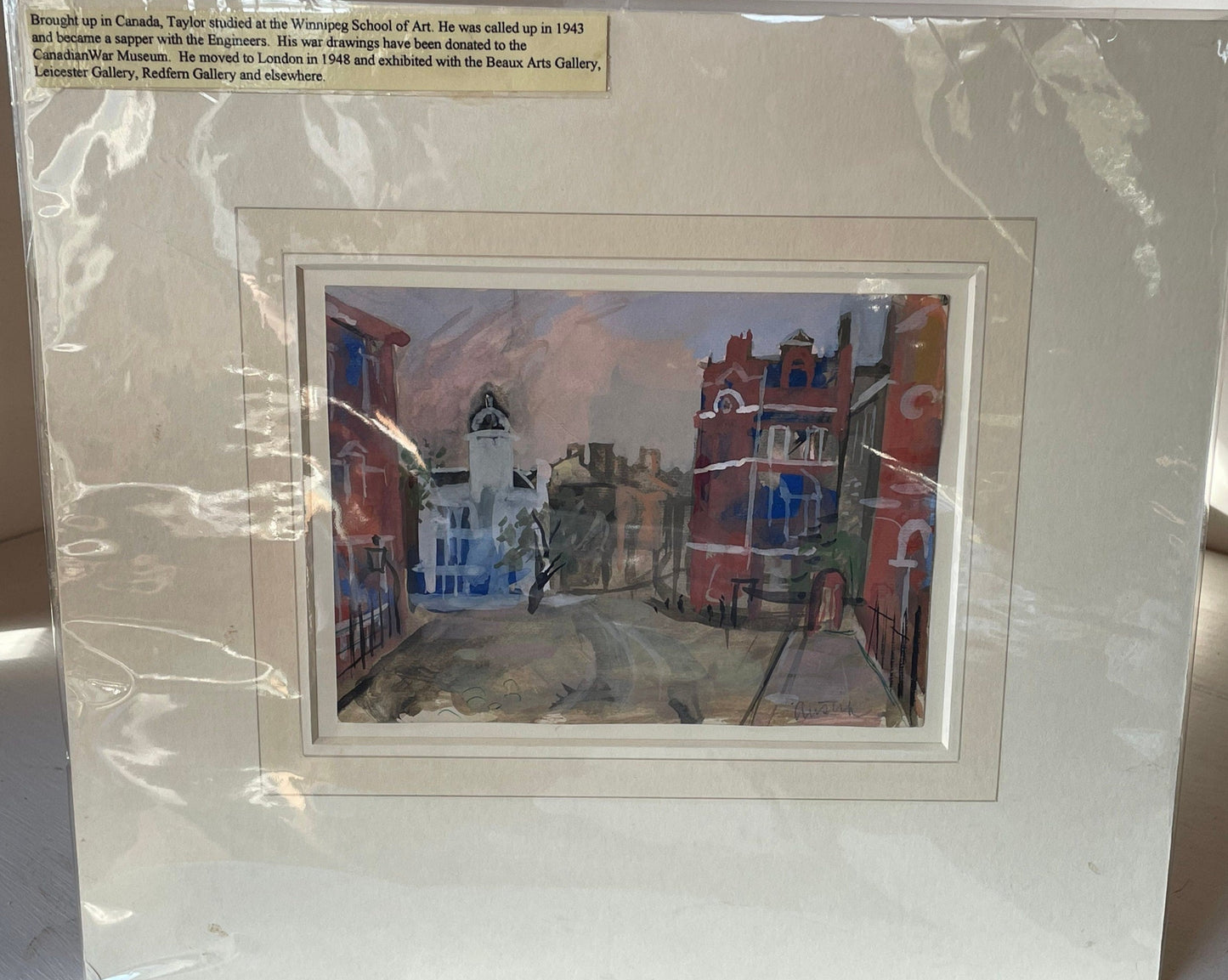 An Original Mounted Watercolour and Bodycolour Signed by Austin Taylor 1908-1992 -Painting Size 17.5x13cm and Mounted Size 32x29cm