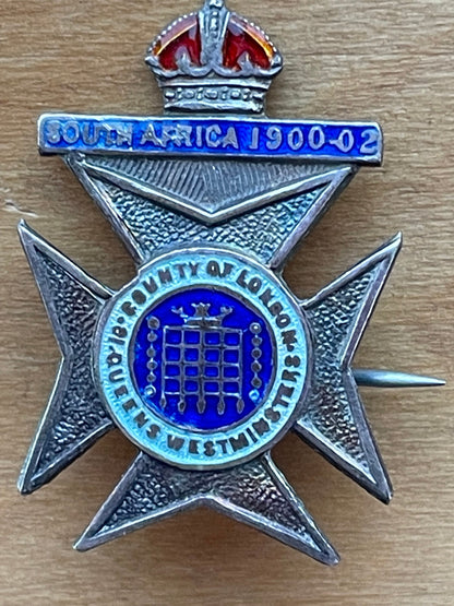 Sweethearts Badge - 16th Queen's Westminster's -South Africa 1900-1902