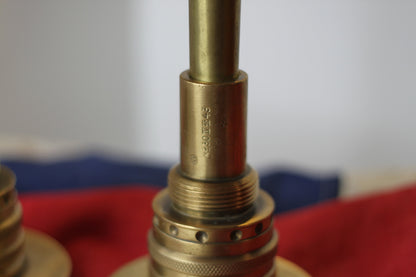 A Pair of Hand Made Brass Trench Art Candlesticks, 225mm in Height