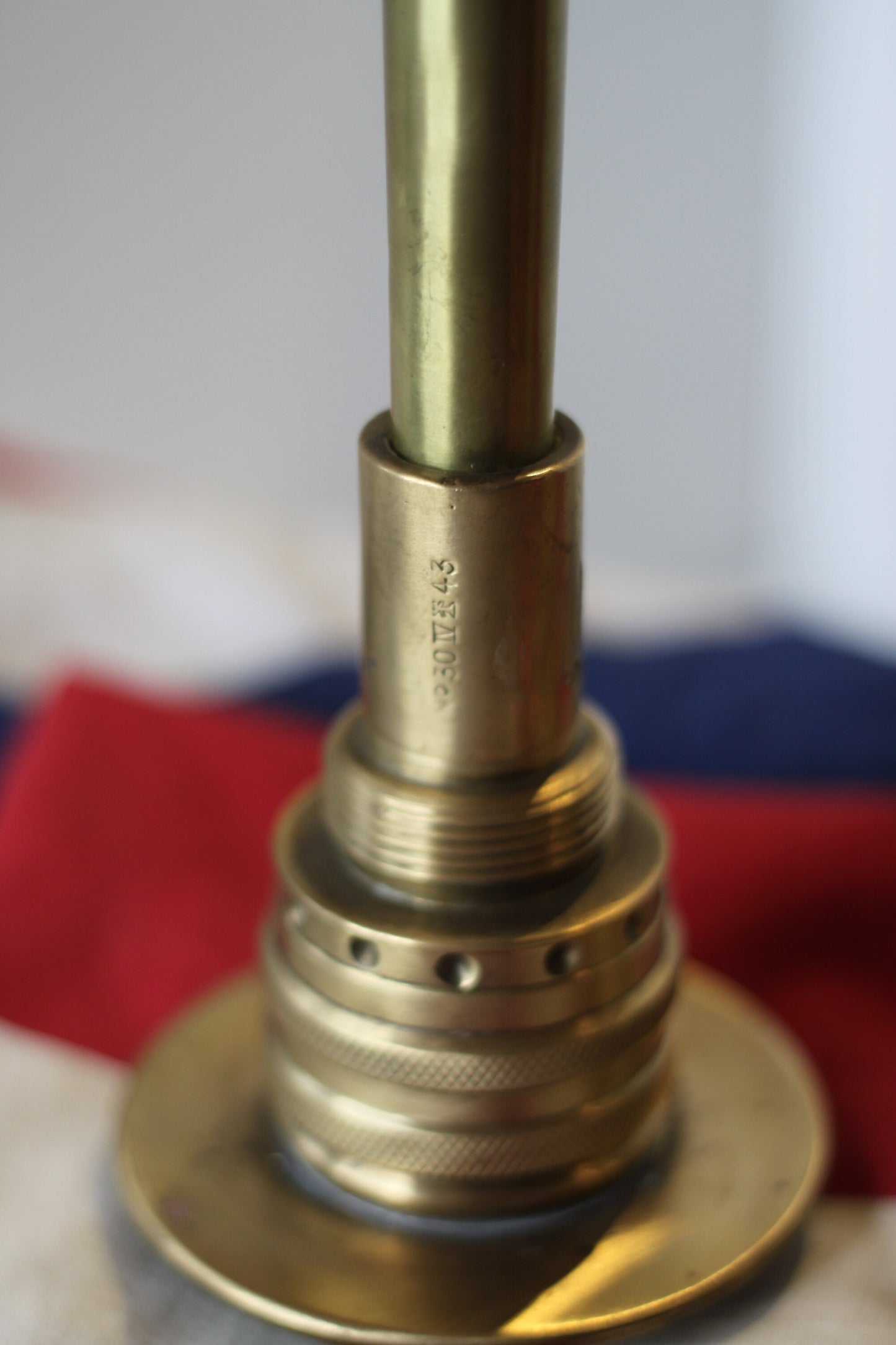 A Pair of Hand Made Brass Trench Art Candlesticks, 225mm in Height