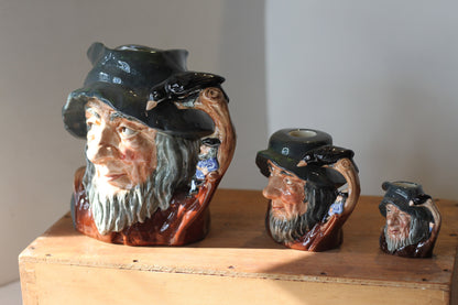 A Complete Graduated Set of Royal Doulton Rip Van Winkle Toby Jugs in Very Good Condition