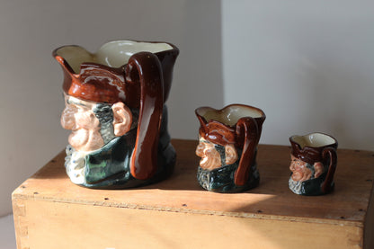 A Complete Graduated Set of Royal Doulton Old Charley Toby Jugs in Very Good Condition