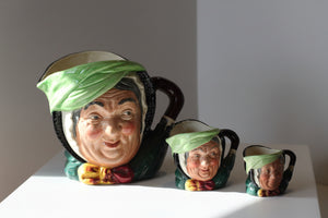 A Complete Graduated Set of Royal Doulton Sairey Gamp Toby Jugs in Very Good Condition