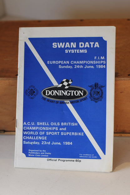 A Donnington British and World Championships and World of Sport Superbike Challenge June 1984 Programme