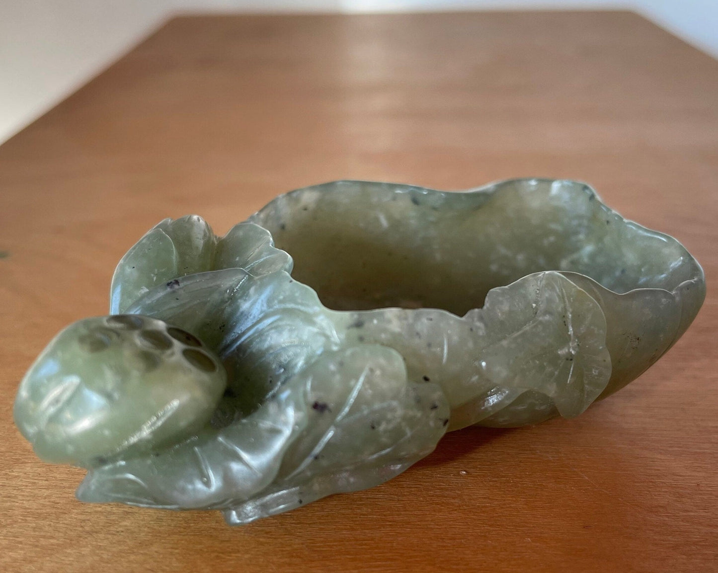 A Chinese Hand Carved Delicate Jade Brushwasher