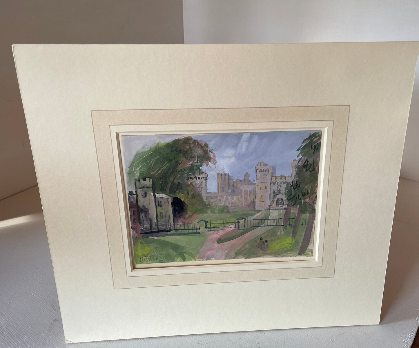 An Original Mounted Watercolour and Bodycolour Signed by Austin Taylor 1908-1992 - Near Windsor Castle UK