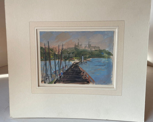 An Original Mounted Watercolour and Bodycolour Signed By Austin Taylor 1908-1992 - Painting Size 17.5x13cm and Mounted Size 32x29cm