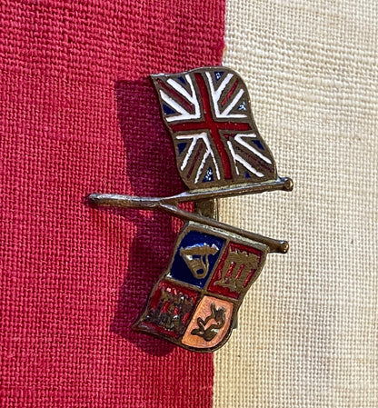 A Very Uncommon Royal Standard and Union Jack friendship  Enamel badge