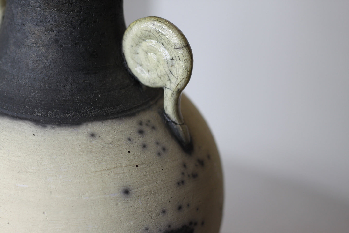 A Jane Bridger Studio Pottery Raku Vase/Urn in Classical Form, Signed to Base, Height 30cm